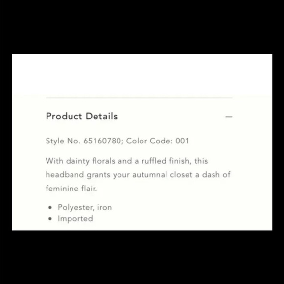 ANTHROPOLOGIE Eugenia Double Ruffled Silky FLORAL HEADBAND Black Blue Skinny - Picture 3 of 5